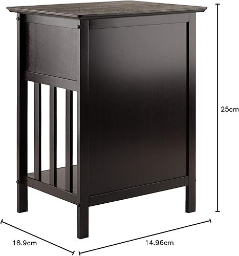 Miniatura 3 de Winsome Marcel - Mesa decorativa, café, 18.9 x 14.96 x 25 pulgadas