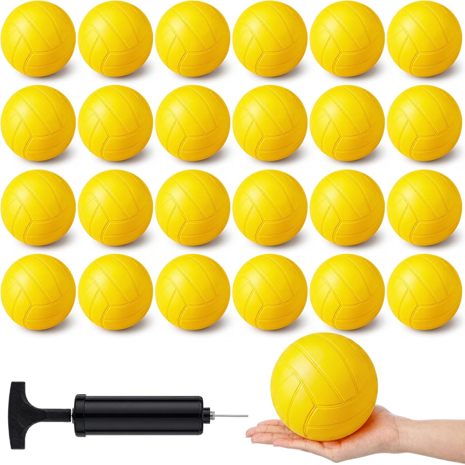 24 Pcs 4 Inch Mini Volleyballs for Roundnet & Party Games, Inflatable PVC Vinyl Volleyballs Throw to Crowd for Beach, Tailgating, Lawn & Signature Memory Ball
