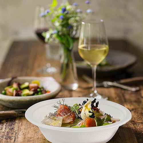 Miniatura 4 de Aakriti - Bagazo natural 100% compostable, fibra de caña de azúcar, biodegradable, resistente, sin blanquear para almuerzo, cena, platos de fiesta,