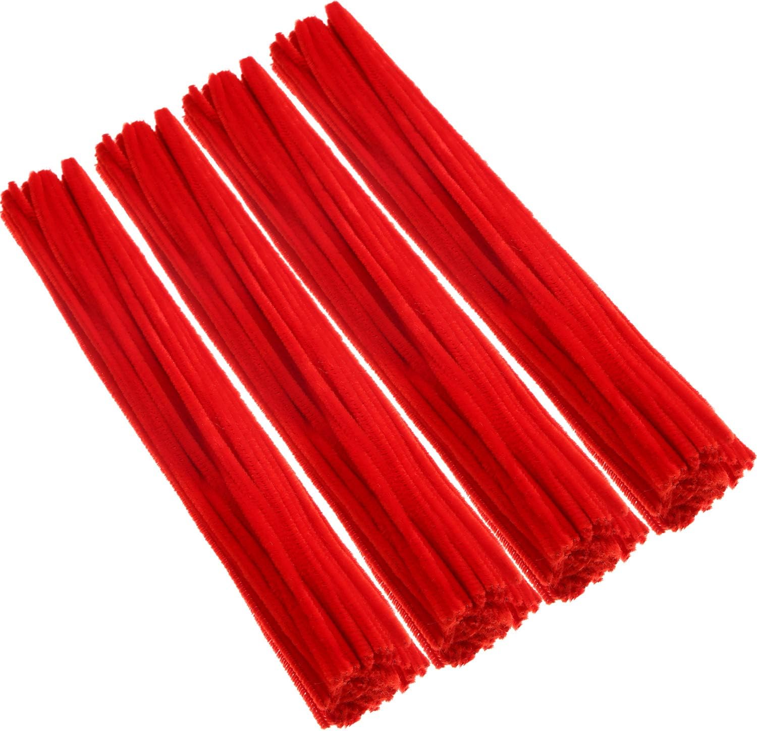 400 Pieces Pipe Cleaners Jumbo Chenille Stem Fluffy Chenille Stem for DIY Art Craft (Red)