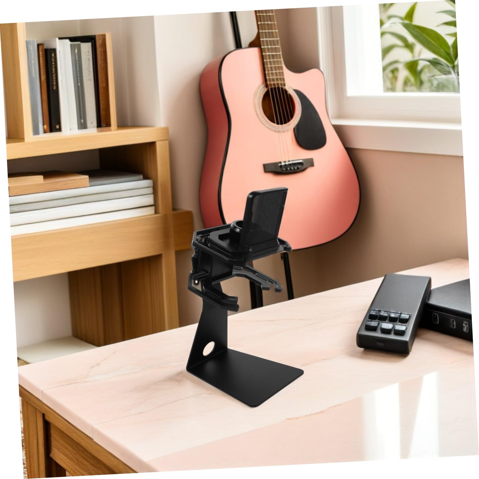 BESTonZON Mikrofonständer Mit Schwingungsdämpfer Und Integriertem Popfilter Für Klare Audioaufnahmen Verstellbarer Tischmikrofonständer Aus Metall Für Studio Und Livestreaming