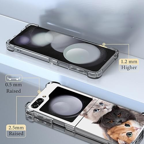 Miniatura 48 de Funda para Galaxy Z Flip 5, bonita funda protectora contra caídas de gato blanco y naranja, a prueba de golpes, carcasa protectora de cuerpo Lindo