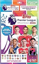 Topps Premier League Stickers 2026 - Starter Pack - Online Exclusive. (Includes an extensive 96 page album, 8 sticker packs, a Kick-Off sticker card, and a Hero pack).