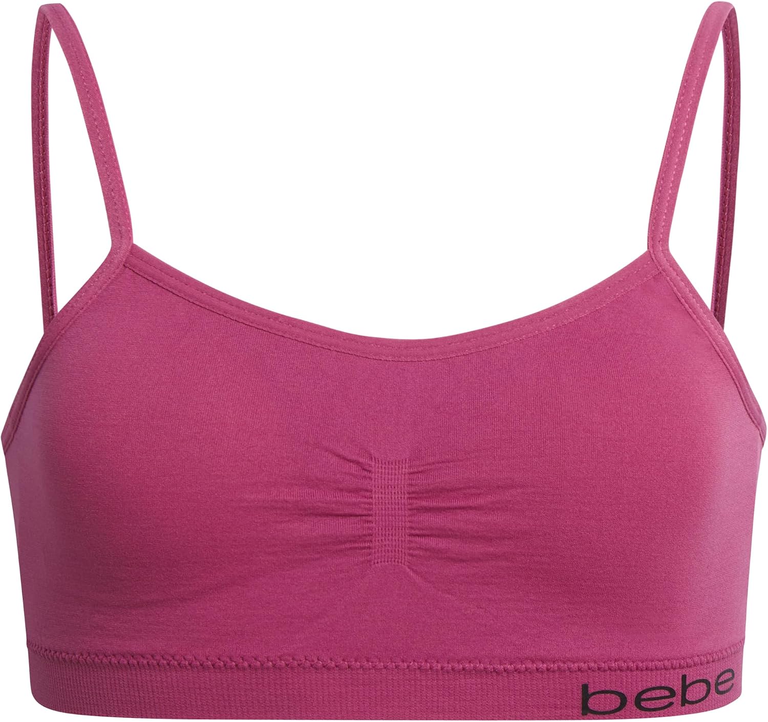 bebe Girls Training Bra - 6 Pack Soft Stretch Tag Free Girls Bra with Removable Pads Comfort Fit Bras for Teens