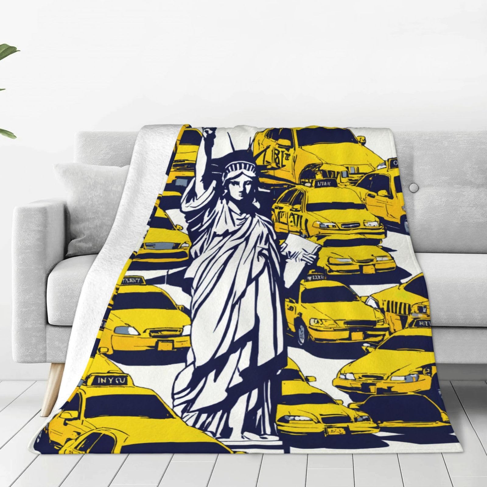 Couverture polaire New York douce en flanelle légère pour lit et canapé