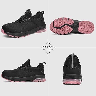 SPIEZ Safety Trainers for Men Women, Air Cushion Composite Toe Safety Shoes