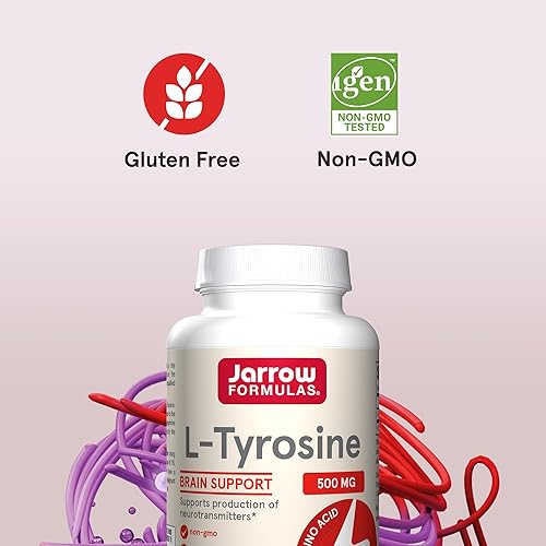 Miniatura 5 de Jarrow Formulas L-tirosina 500 mg - 100 cápsulas - Apoya la función cerebral - Precursor del neurotransmisor cerebral - Aminoácido de forma libre -
