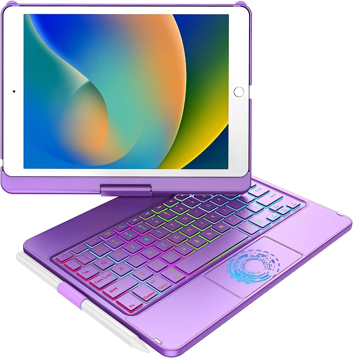 IPad Air/Pro Hülle Mit Tastatur - 360° Drehbar & Beleuchtet QWERTZ