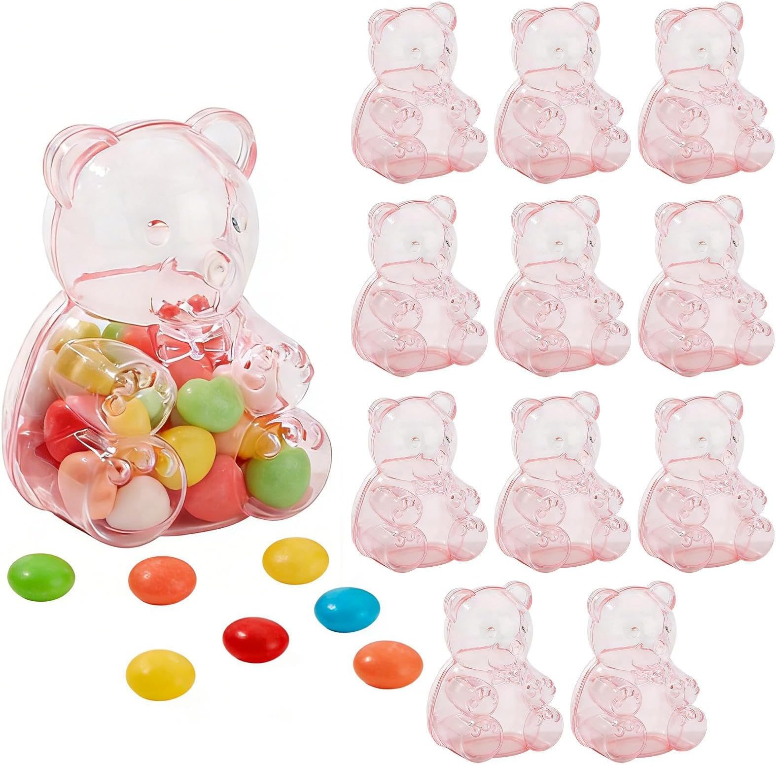 Bear Cookie Jar | Bear Shape Clear Box,Refillable Reusable Snack Jars,for Candy Snack Treat Chocolate Party Wedding Birthday
