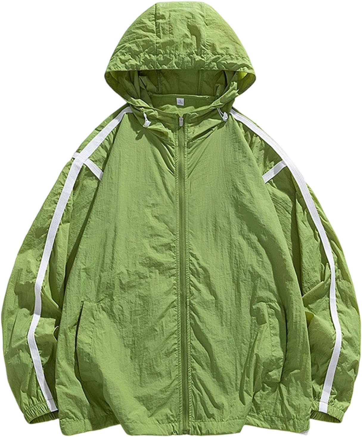 Black Casual Jackets for Men:Casual Loose Summer Windbreaker Long Sleeve Summer Beach Coats with Pockets 2026