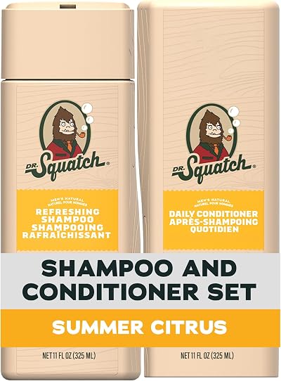 Dr. Squatch Natural Men's Shampoo and Conditioner Set - Healthy, Full Looking Hair - Summer Citrus Natural Shampoo and Conditioner for Men (11fl oz, 2 pack)