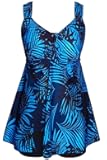 DANIFY Plus Size Swimsuit for Women Tankini Swimdress Tummy Control Swimwear Two Piece Bathing Suit with Shorts