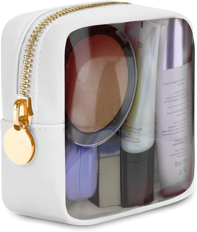 Necessaire de maquiagem transparente DANCOUR Mini com zíper para viagem