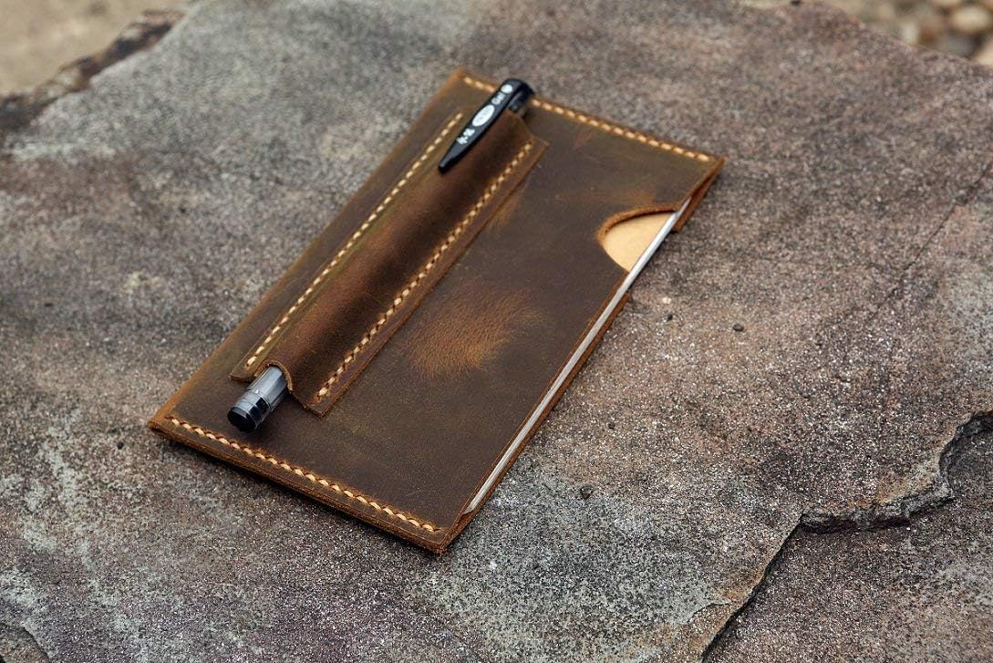 Leather sleeve for Field notes pocket size/distressed leather field notes case/Minimalist field notes sleeve cover FA605SV
