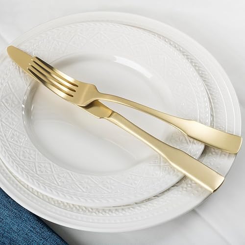 Vista 35 de Alata Kate - Juego de cubiertos de 40 piezas, servicio para 8, juego de cubiertos de acero inoxidable, juego de cubiertos pulido con espejo, apto