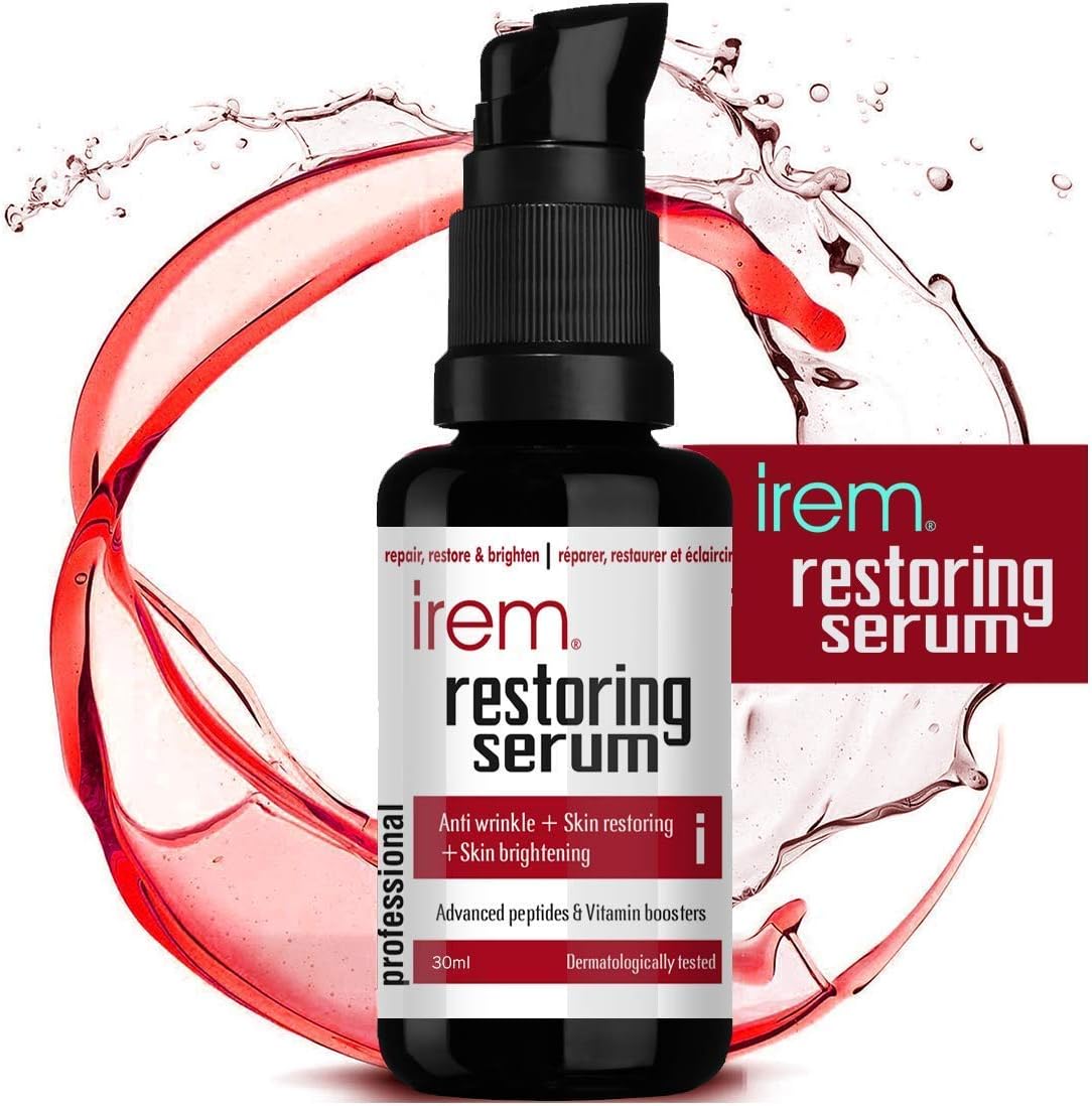Irem Restoring Serum - Anti aging collagen boosting serum with Powerful Peptide and Vitamin Booster, helps protect, repair and brighten skin, 30ml