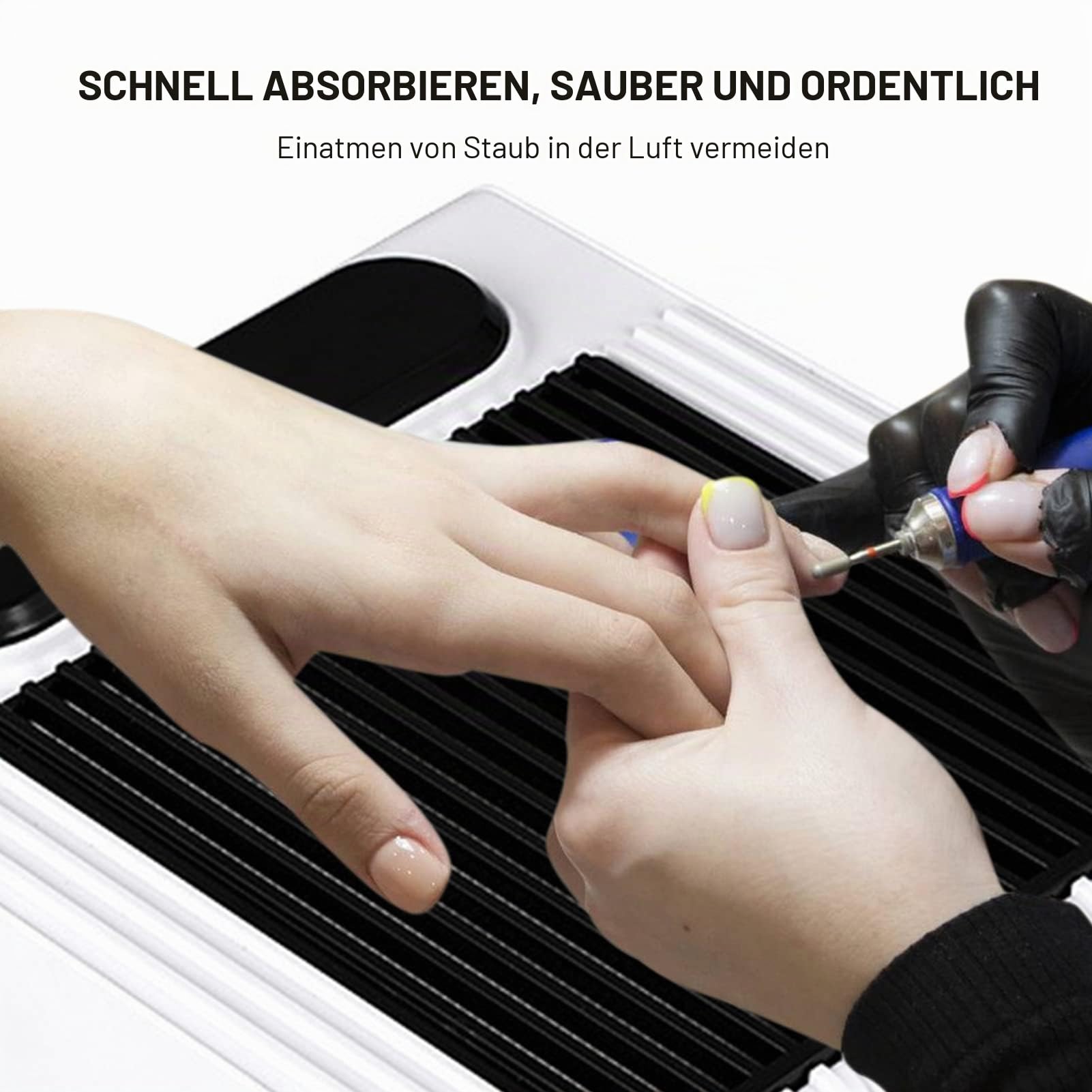 Nagel Staubsauger Professionelle mit Filter,80W Professionelle Staubabsaugung Nagelstudio & Zuhause,Geschwindigkeit Einstellbare,Leiser Nagelstaubsauger,Weiß