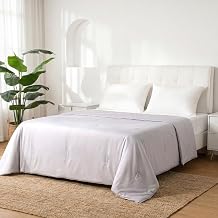 JSELF Cooling Comforter, 100% Viscose Derived from Bamboo Filling Summer Blanket for Hot Sleepers with Cool Fabric, Lightweight, Breathable & Machine Washable, 90"&times;90", Purple