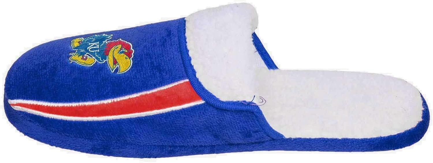 FOCO Kansas Jayhawks NCAA Mens Sherpa Slide Slippers - L - Image 7