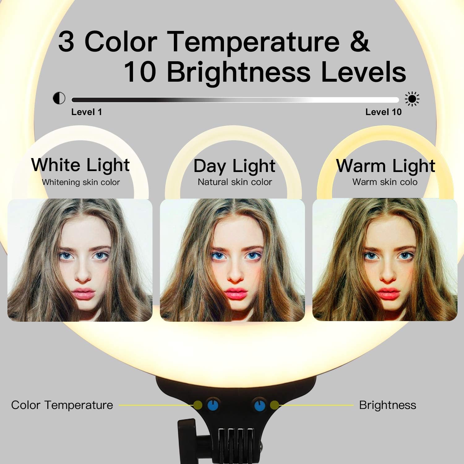 Product Deal Yuandong Ring Light with Tripod Stand, Mic Stand, 3 Phone Holders, 30 Light Modes, Ringlight for Live Stream Makeup YouTube Video Meeting, Compatible with iPhone/Android (18inch) Best Deal Yuandong Ring Light with Tripod Stand, Mic Stand, 3 Phone Holders, 30 Light Modes, Ringlight for Live Stream Makeup YouTube Video Meeting, Compatible with iPhone/Android (18inch)