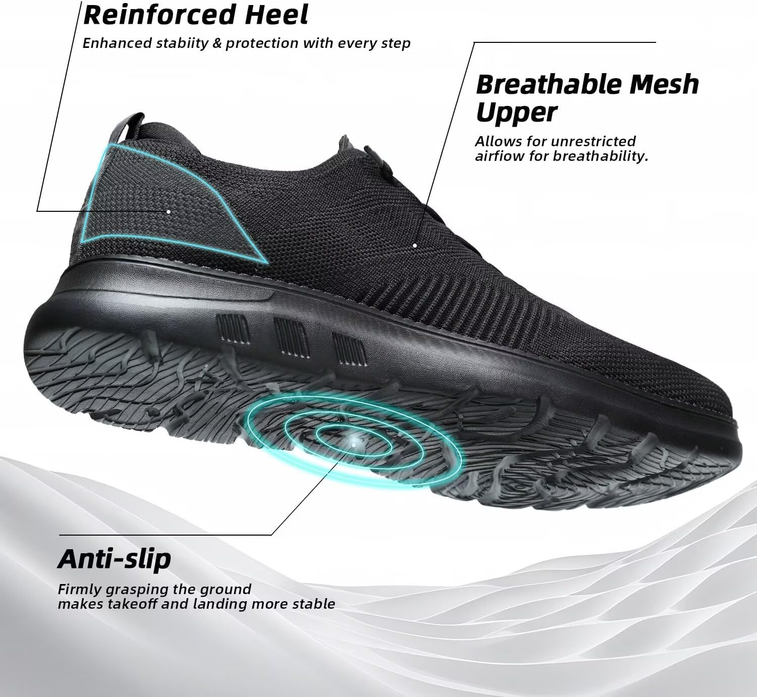 Mens Oxfords Casual Fashion Slip on Shoes Dress Business Sneakers Mesh Work Comfortable Lightweight Soft Sole - Image 6