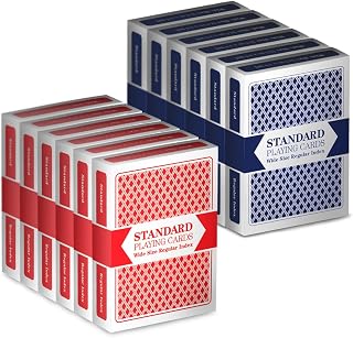 Standard Blue & Red Decks Plastic Coated Playing Cards - 12 Decks (1 Dozen)!