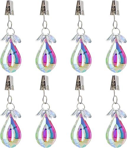 8 manteles de cristal con clips de metal, pesos de mantel resistentes para exteriores, jardín, fiesta, picnic, manteles