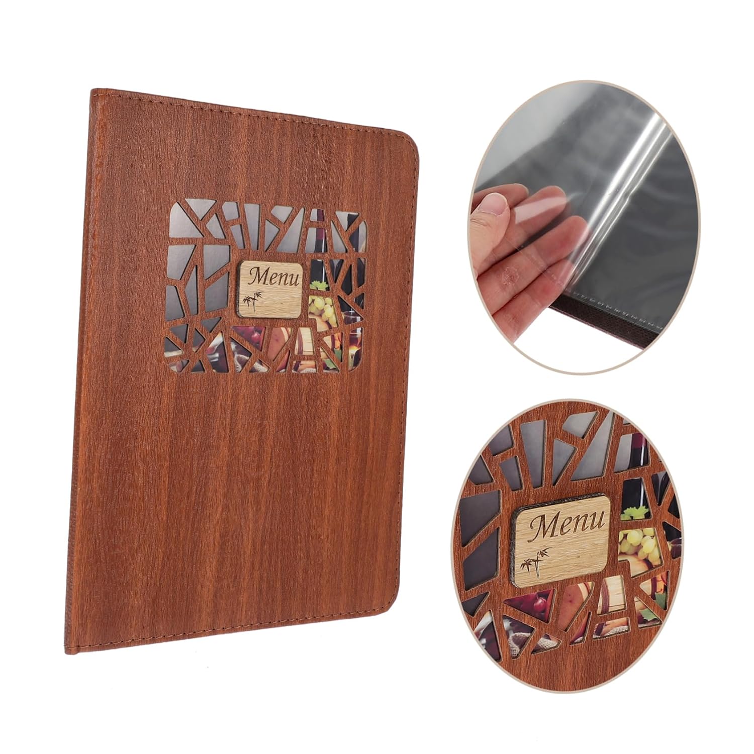 Menu Covers Table Number Holders Menu Holders Waiter Restaurant Supplies Menus Display Holder Poster Display Stand Menu Folder Transparent Menu Cover Double Views Menu Cover Brown