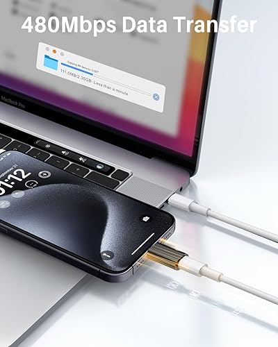 Miniatura 8 de Paquete de 4 adaptadores USB C macho a Lightning adaptador Lightning a USB C hembra, soporta carga rápida PD y transmisión de datos, no apto para