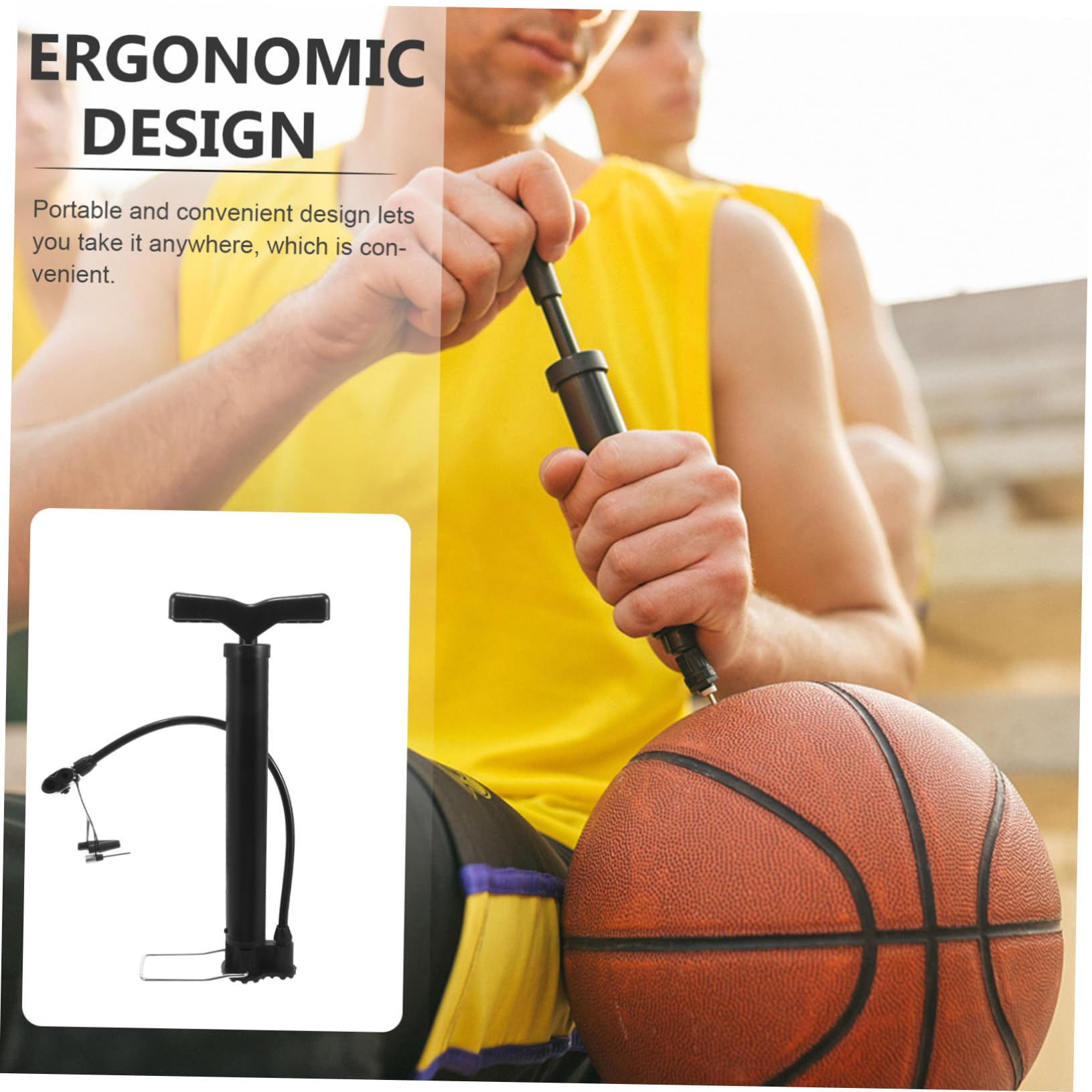 HANABASS 4piezas Bomba De Aire Portátil para Balones De Baloncesto y Fútbol Inflador Manual Compacto y Ligero para Uso Casa y Movimiento Diseño Amigable y Duradero