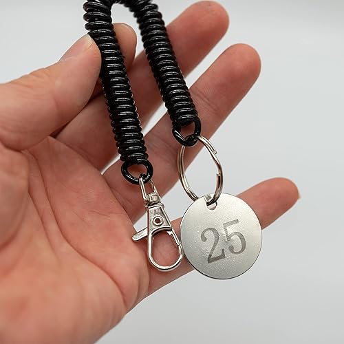 Miniatura 5 de StayMax Llavero de resortes helicoidales retráctiles, cordón para llavero, 10 unidades (negro), Negro -