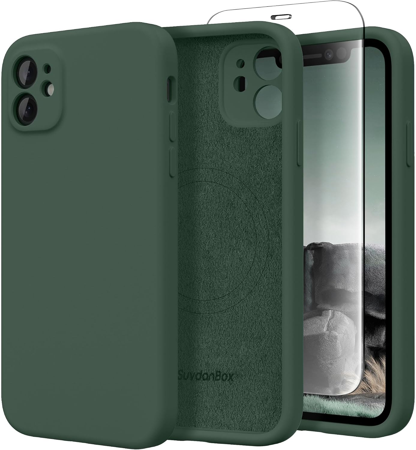 Magnetic for iPhone 11 Phone Case Silicone, Compatible with MagSafe, [Full Camera Protection][Screen Protector] Slim Shockproof Protective Case for iPhone 11 6.1", Alpine Green