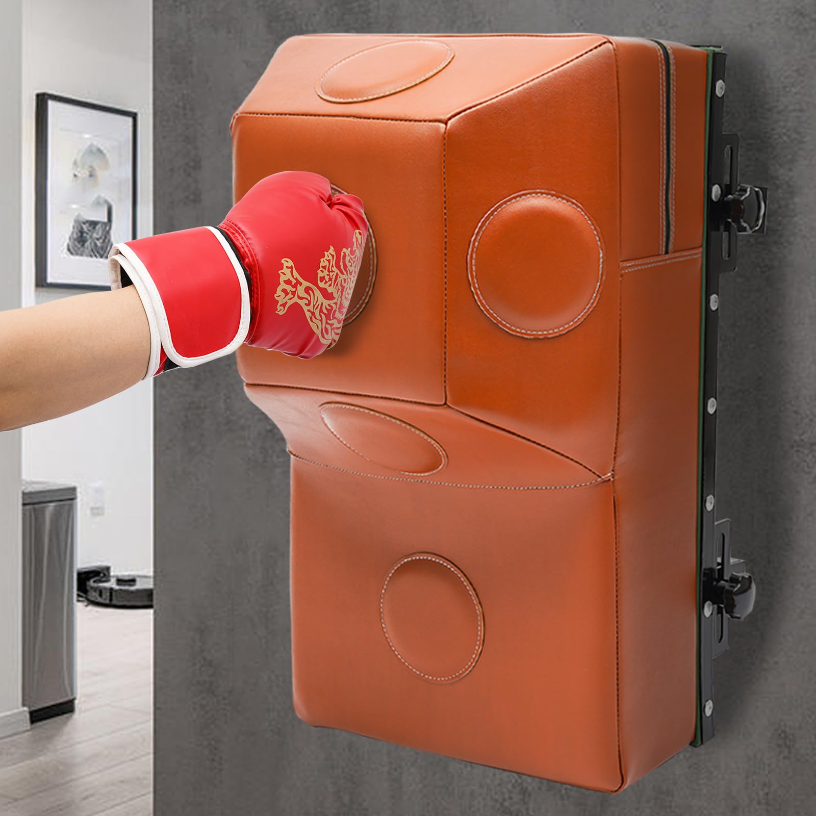 OUKANING Prorobust Punching Bag for Adults, Wall Punching Bag, Wall Mount Uppercut Boxing Bag, Heavy Boxing Bag Boxing Training Wall Target for Training Uppercuts, Hooks, Knees, Elbows