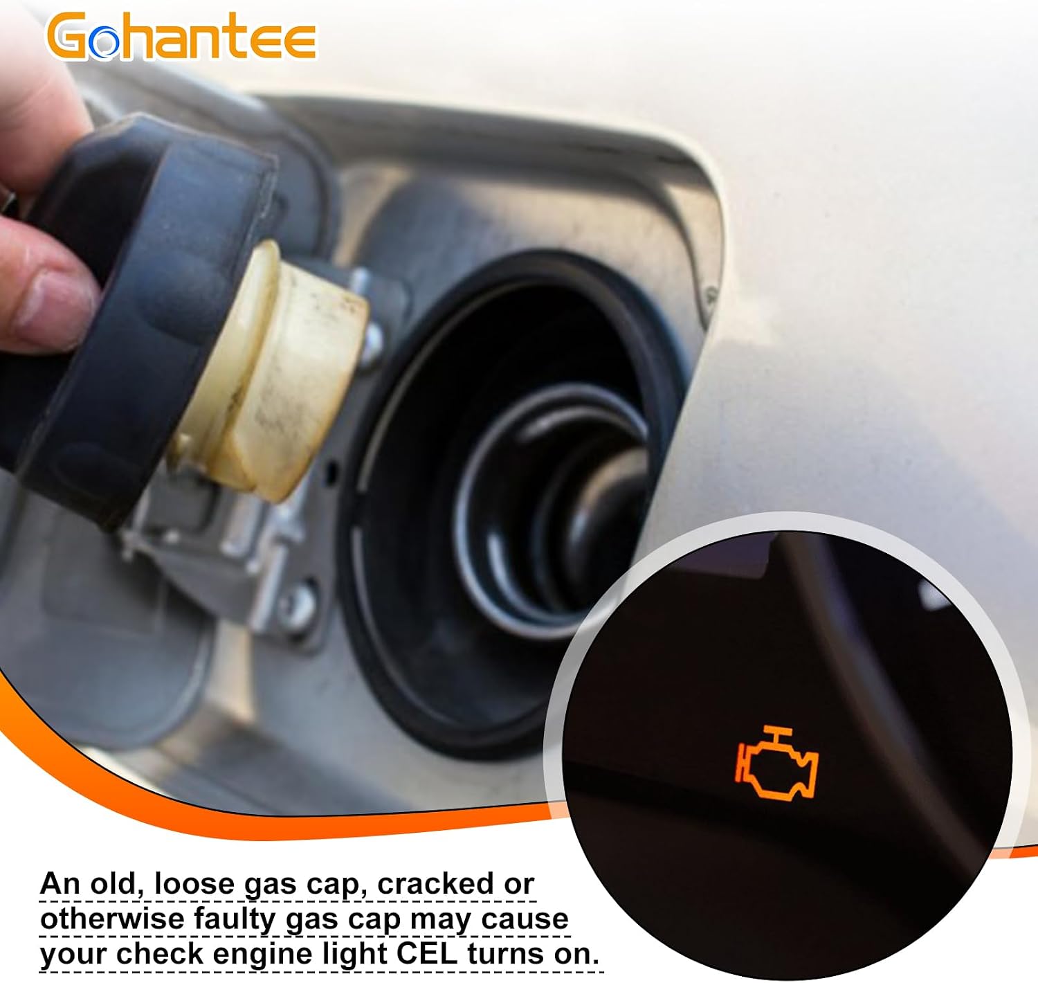 gohantee Gas Cap, Fuel Tank Cap Assembly 17670-SHJ-A31 Compatible with Honda Accord, CR-V, CR-Z, Element, Odyssey, Pilot, Ridgeline, S2000, Acura MDX RSX TL TSX Fuel Tank Sealing Inner Cover