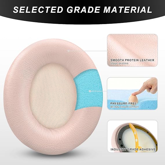 Aurivor Studio Pro Ear Pads - Replacement Earpads Cushions for Beats StudioPro Headphones | Soft Protein Leather, Larger Ear Opening, Enhanced Foam (Moonlight)