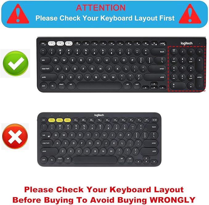 Funda de silicona para teclado Logitech K780 - Negro miniatura 3