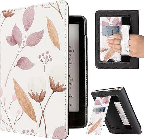 CoBak Funda para Kindle Paperwhite funda de piel sintética con encendido automático de reposo, correa de mano, ranura para tarjeta para Kindle