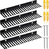 Geetery 4 Pcs Wall Mountable Cable Hanger Cord Rack Organizer Black Holder with 19 Cable Slots Width from 5.5 to 9.5mm for Cord Management Storage Wall Shelf Mount