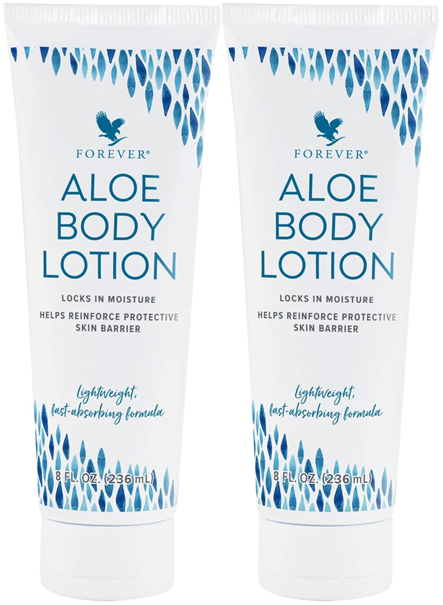 Forever Living Products Forever Living Aloe Vera-Körperlotion – für weiche, hydratisierte Haut – vegan und glutenfrei – mit Arganöl und Macadamia, 2 Stück (237 ml)