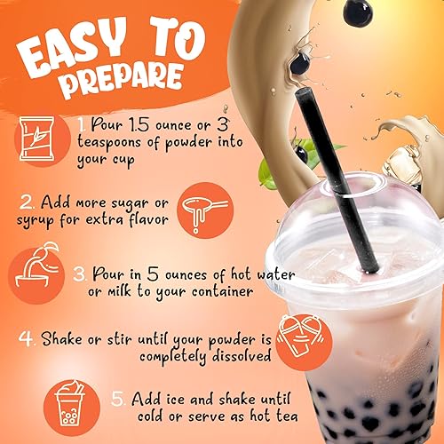 Vista 23 de Fusion Select Auténtico kit de té de burbujas extra rico (5 paquetes), bebida de té de burbujas, perlas de tapioca Boba, pajitas, sabores populares