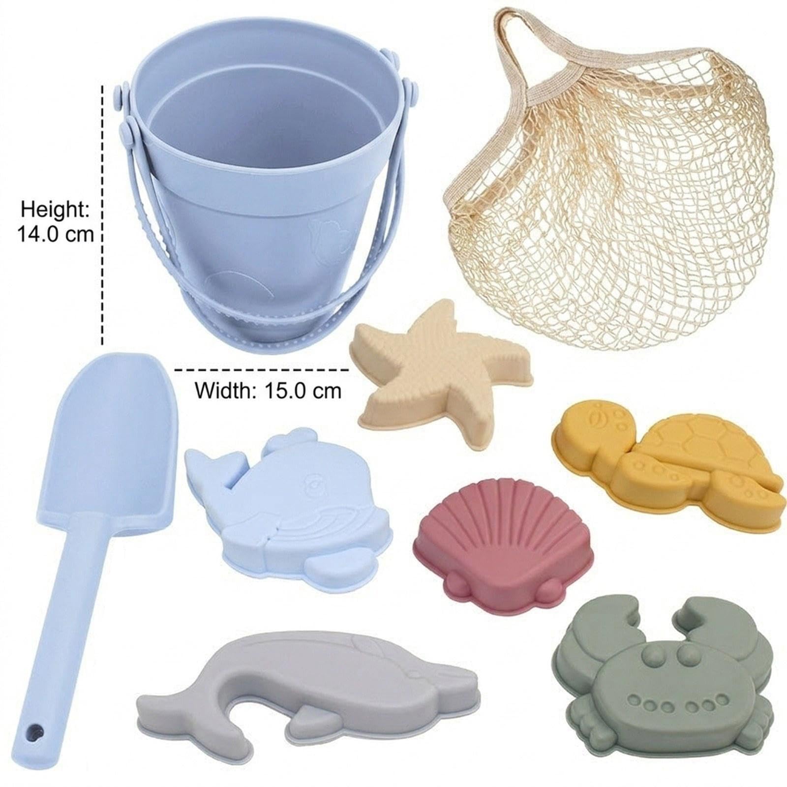 Juguetes de Playa Infantil Cubo Arena Oceánicos Bolsa Silicona Resistente Portátil Fácil de Lavar Adecuado para Playa Jardín Juegos Ni, Violeta Claro, tal como se describe