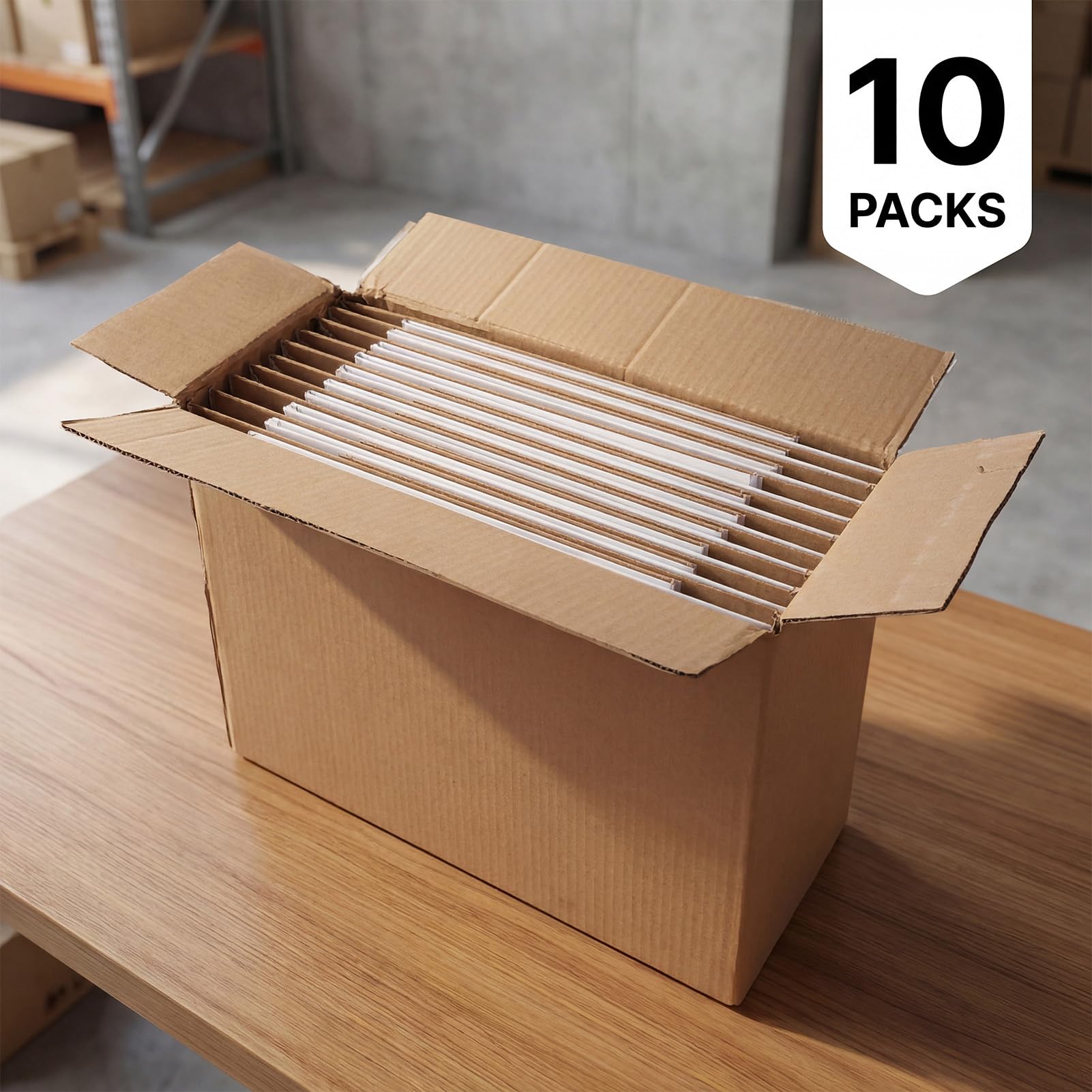 CRUGLA Cajas de envío de 12 x 10 x 10 pulgadas, paquete de 10 cajas de cartón corrugado blanco con cierre lateral y cinta de doble cara preaplicada, cajas de embalaje fáciles de montar para envío de