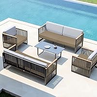 Vista 2 de Easy-Going - Paquete de 4 fundas impermeables para cojines de patio, de 22x20x4 pulgadas, fundas de repuesto antideslizantes para asientos al aire