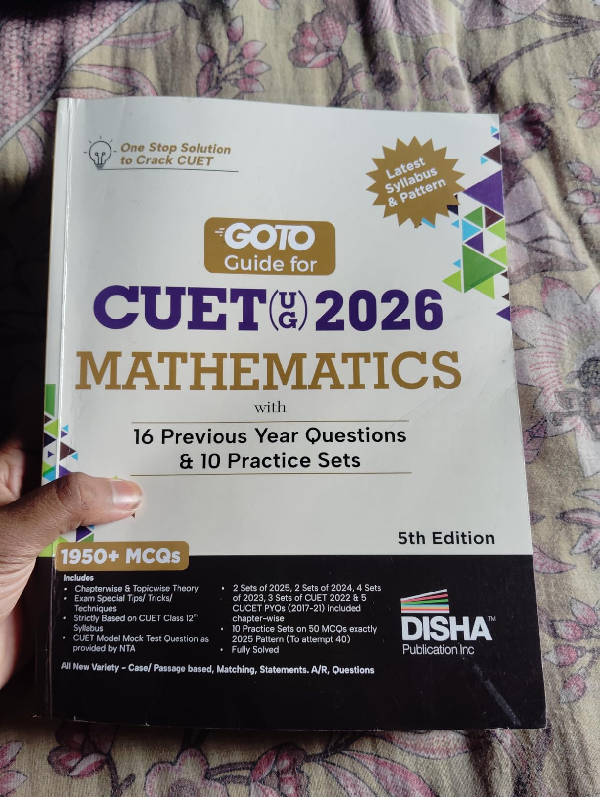 Disha GoTo Guide for CUET (UG) 2026 Mathematics with 16 Previous Year ...