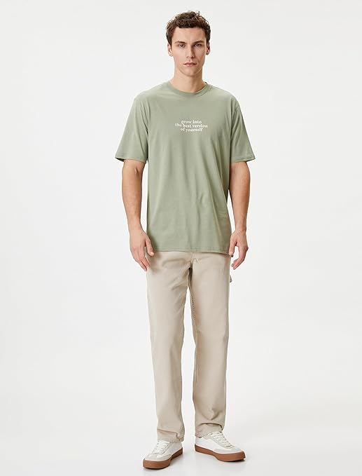 Koton SLOGAN CREW NECK SHORT SLEEVE - T-shirt Imprimé