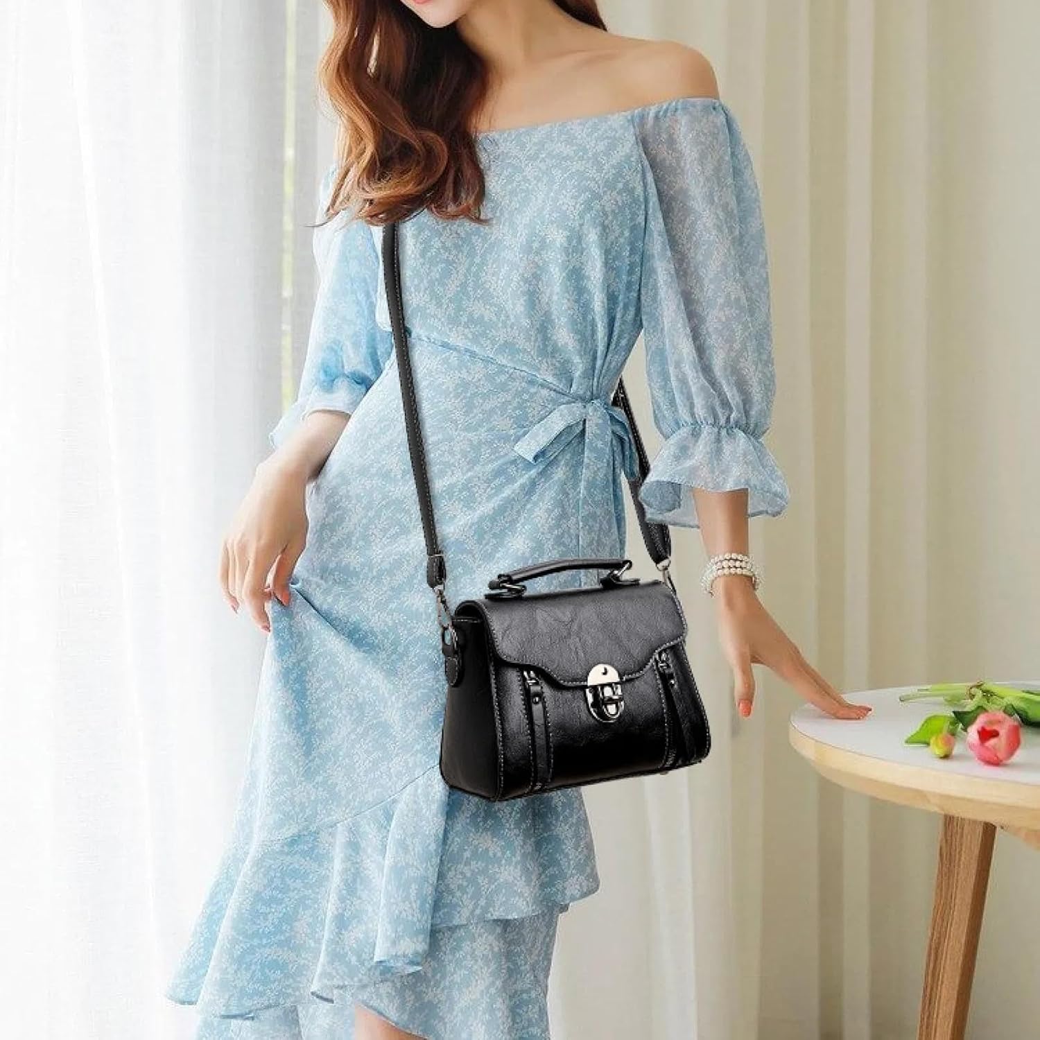 Purses for Women Crossbody Bag Women's Bag Vintage Tote Shoulder Bag Versatile Fashion Small Square Bag