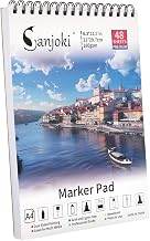 Sanjoki Premium Marker Pad, 48 Sheets, 180gsm, 8.3" x 11.7", Dual Sided Painting, Acid and Lignin Free, Bleedproof, Professional Grade