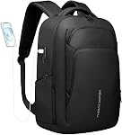 17.3 Inch Laptop Backpack for Men Women, 30L Travel Work College Backpack | Water-Resistant Anti-Theft Casual Daypack, Lightweight Business Office Computer Bag with USB Charging Port - Black