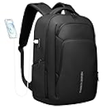 17.3 Inch Laptop Backpack for Travel Work Office College, 30L Water Resistant Casual Daypack, Lightweight Computer Backpack for Men Women, Business Laptop Bag with USB Charging Port - Black