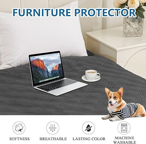 Miniatura 128 de hyha Manta de cama impermeable para perro, mantas suaves para mascotas, funda de sofá impermeable para perros, fundas reversibles lavables para